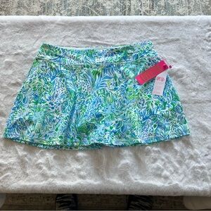 NWT Women’s Sz L Lilly Pulitzer Green, Blue & White Aila Skort UPF 50+